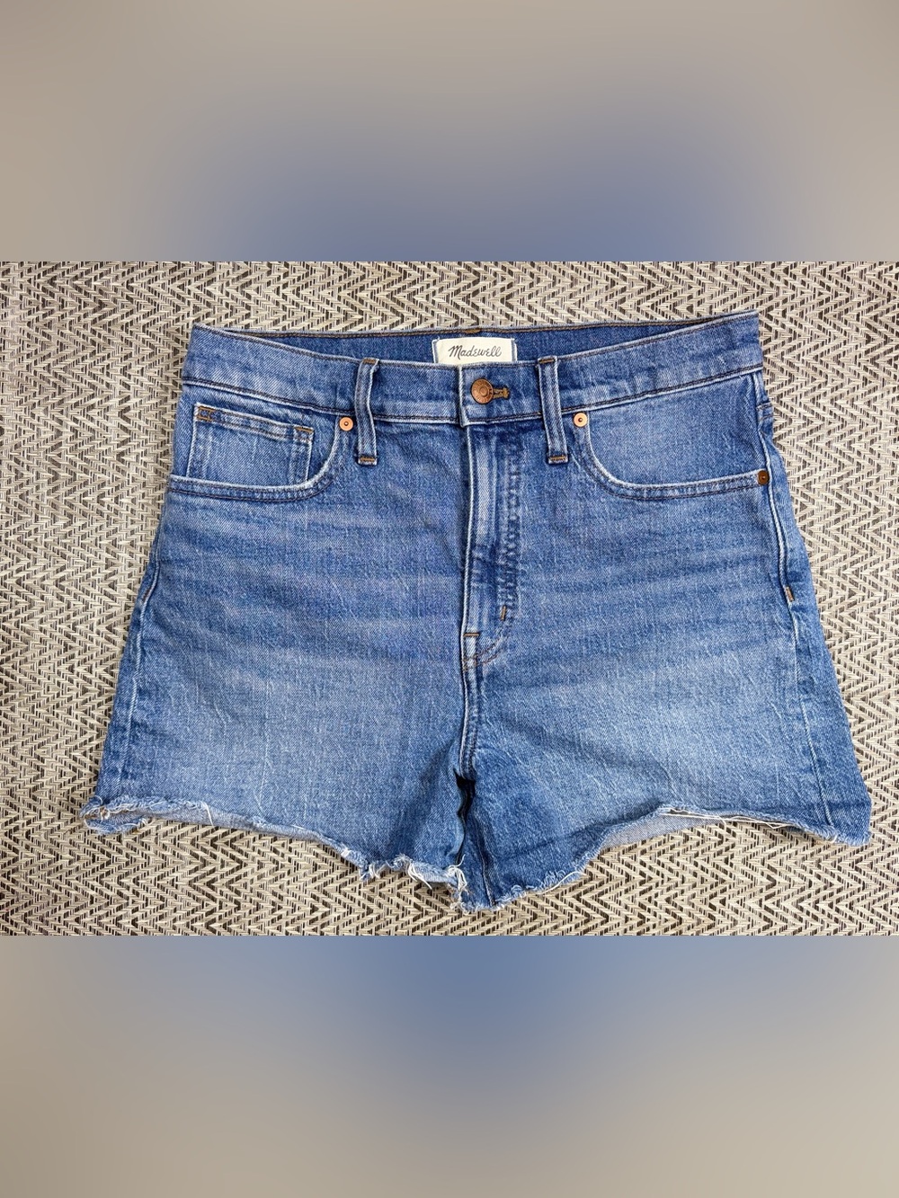 Madewell High Rise Denim Shorts Women Size 29 Blue Raw Hem Cutoff Jean Shorts
